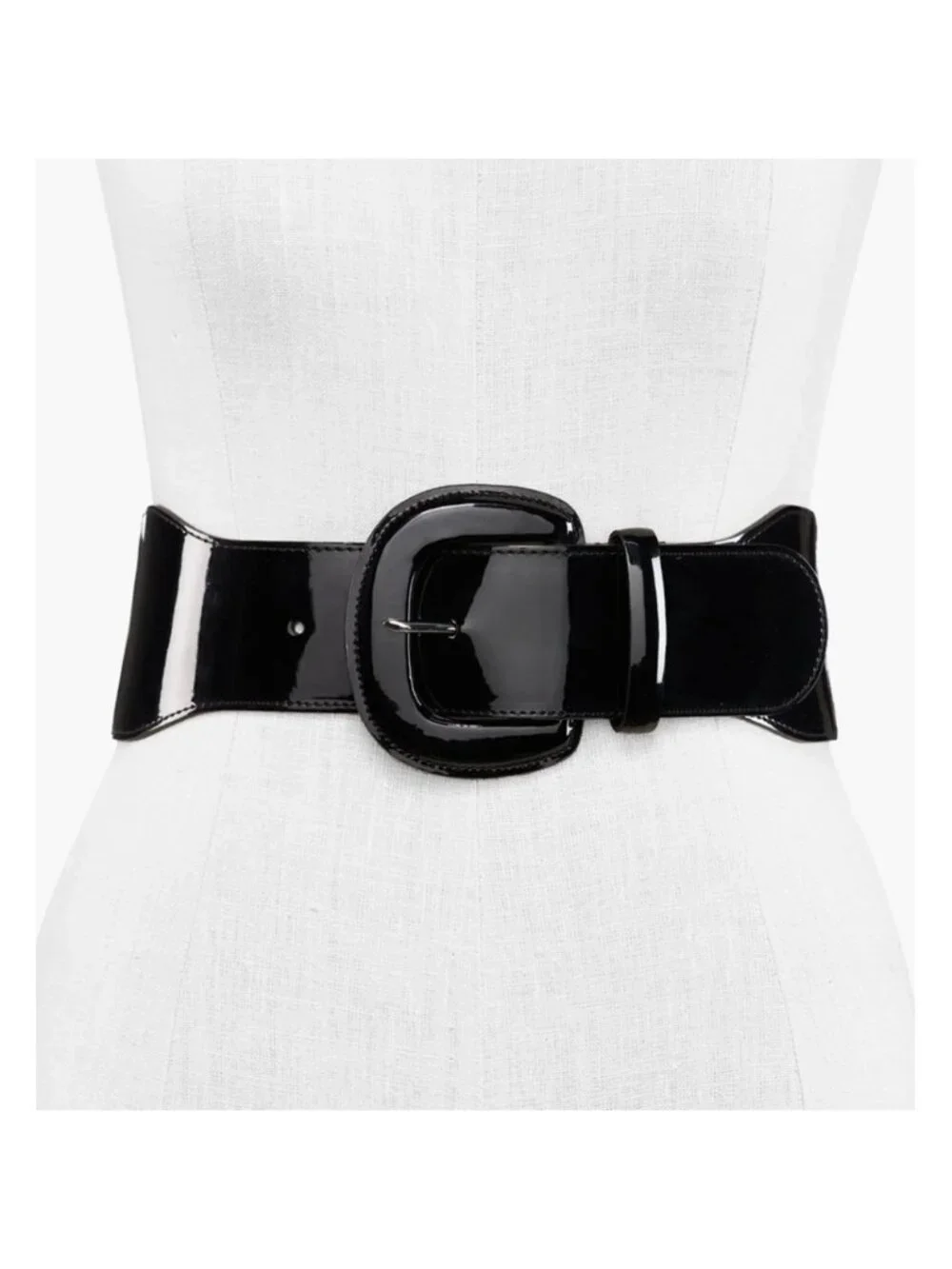 Lauren Ralph Lauren Black Patent Leather Waist Cincher Belt Sz S Fits S/M